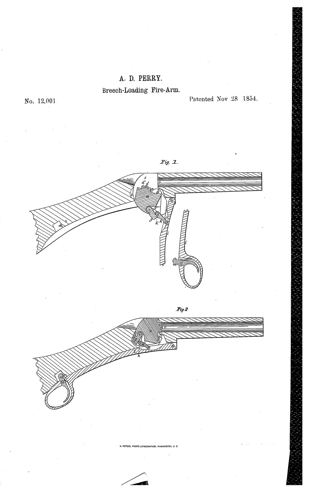 Improvement in breech-loading fire-arms — US12001A sheet
