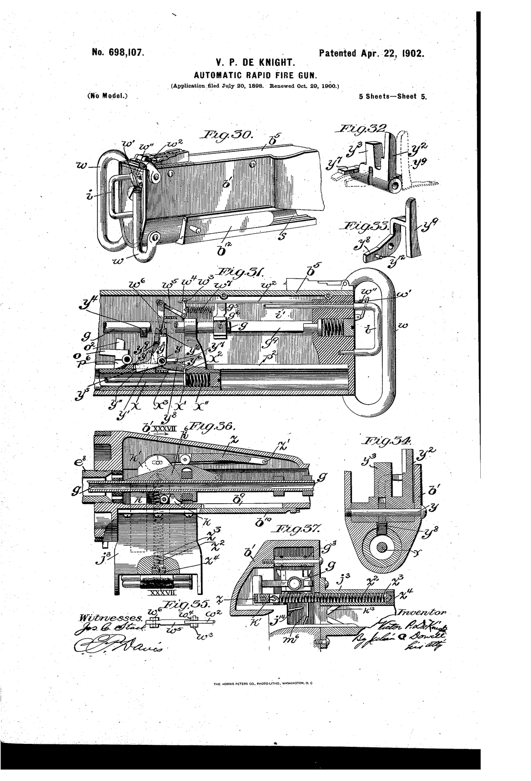 Automatic rapid-fire gun. — US698107A sheet 8 (1898)