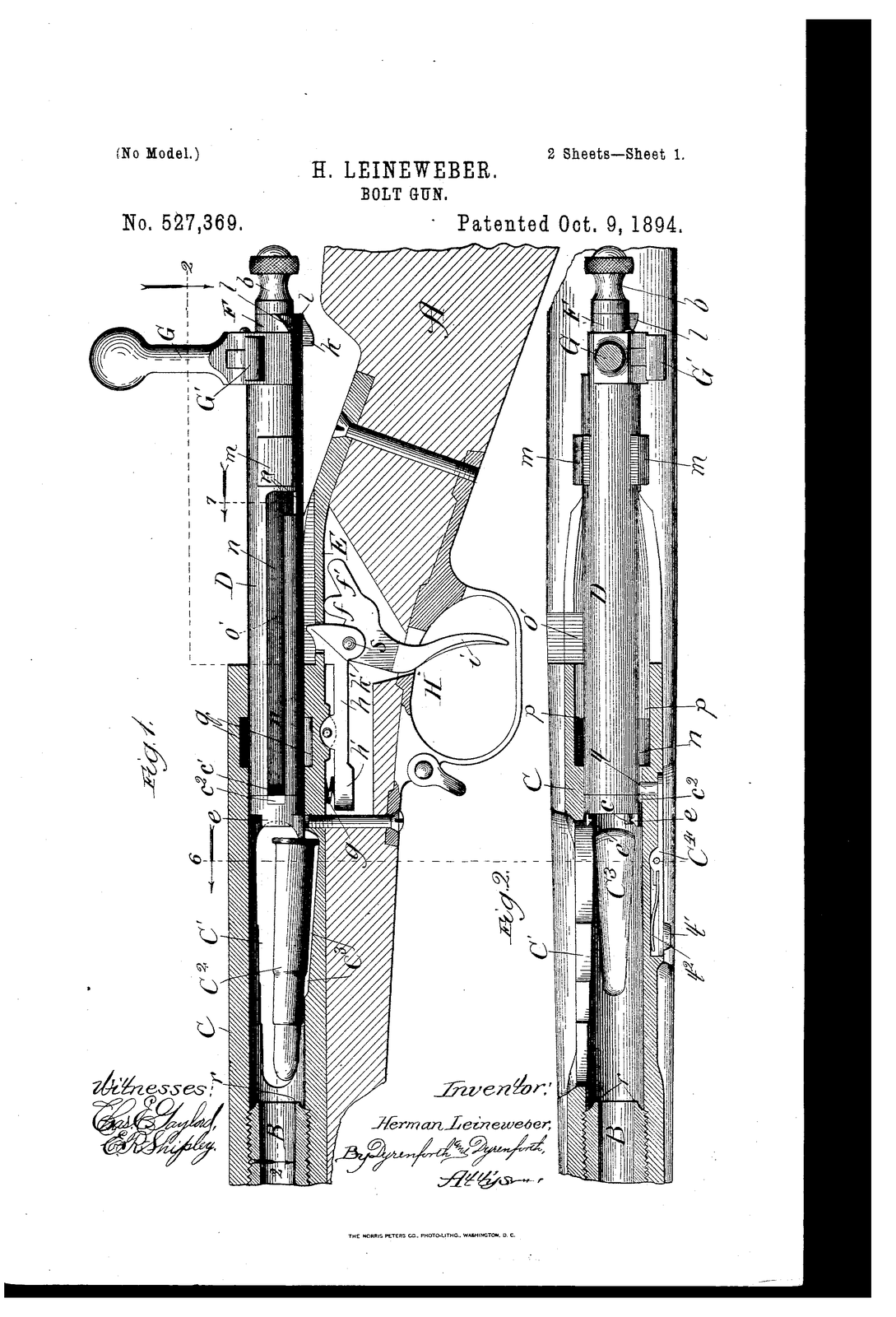 Bolt-gun — US527369A sheet