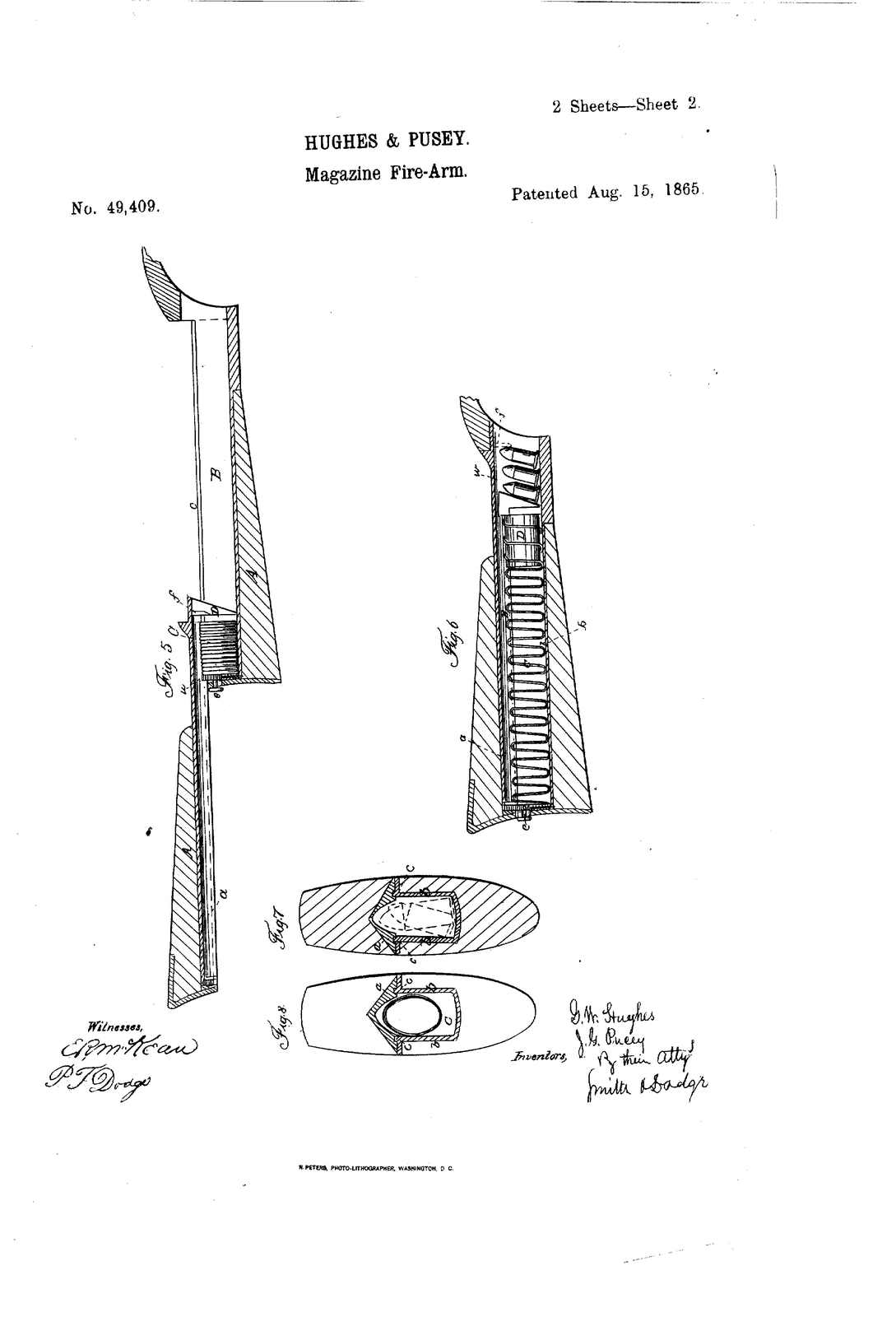 Improvement in magazine fire-arms — US49409A sheet