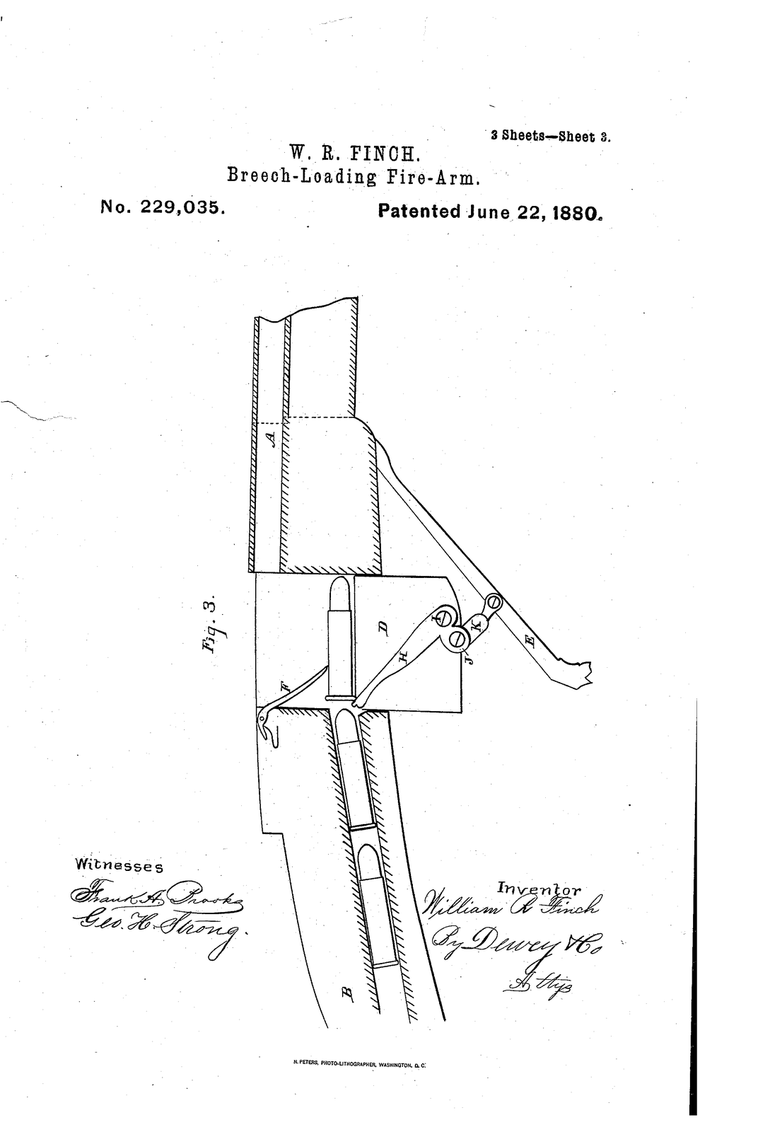 Breech-loading fire-arm — US229035A sheet
