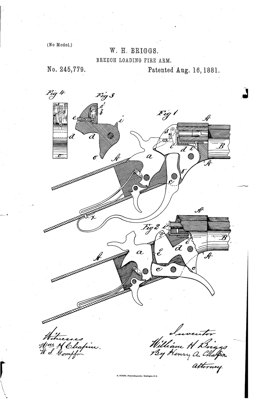 Breech-loading fire-arm — US245779A sheet