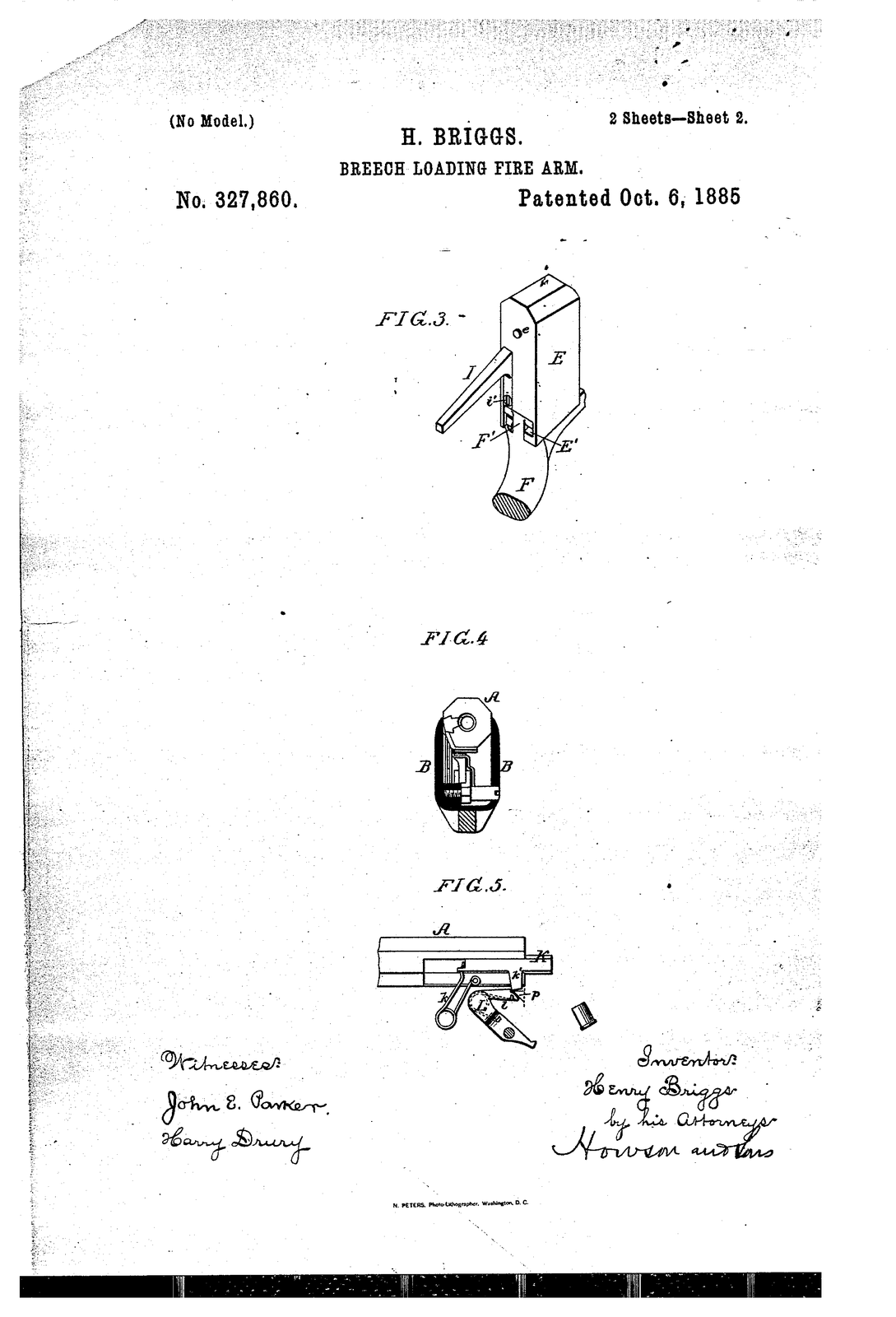 Breech-loading fire-arm — US327860A sheet
