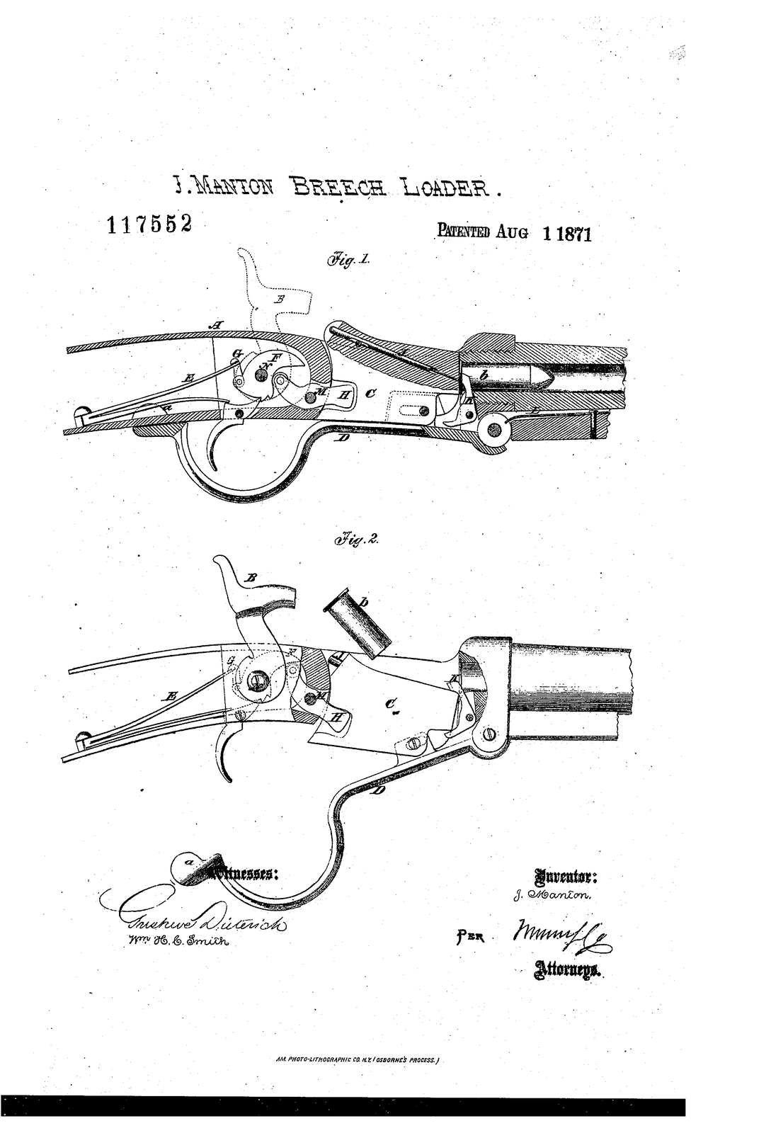 Improvement in breech-loading fire-arms — US117552A sheet