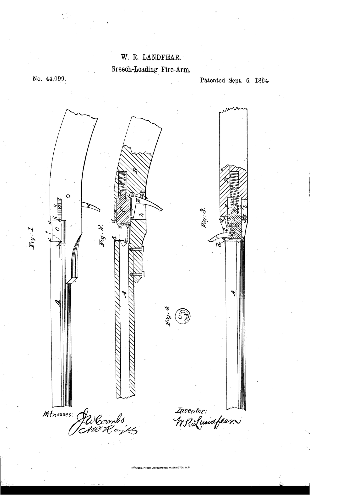 Improvement in breech-loading fire-arms — US44099A sheet