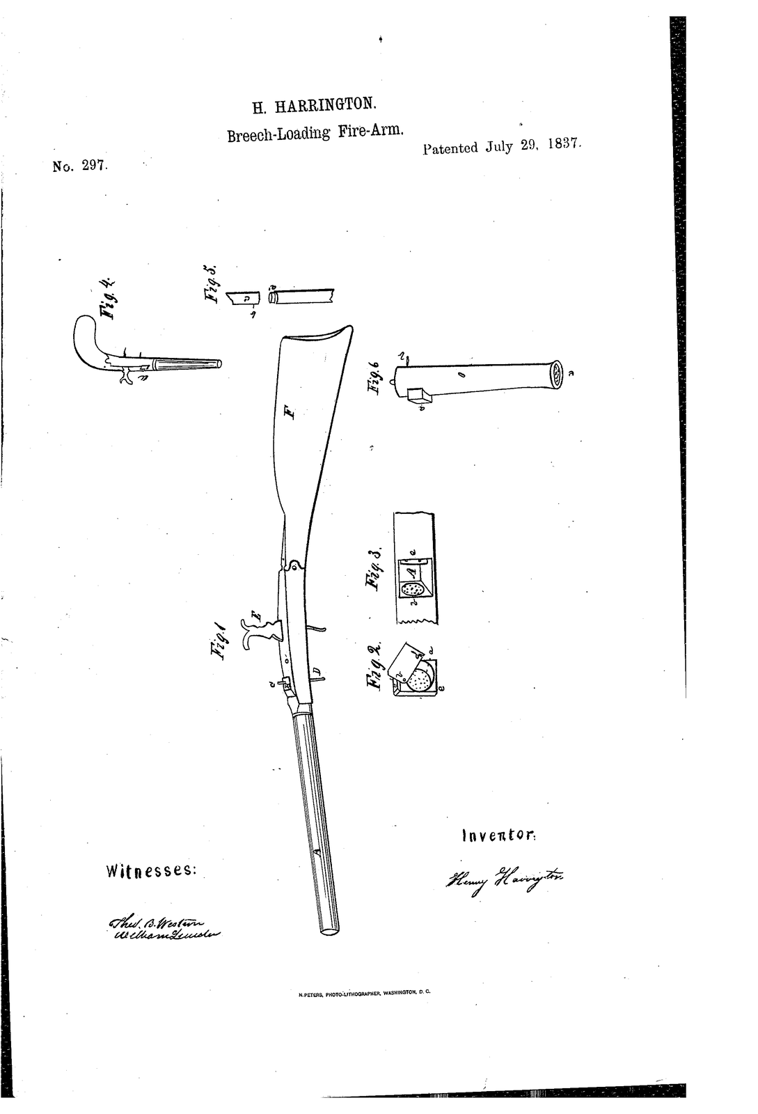 Improvement in fire-arms — US297A sheet