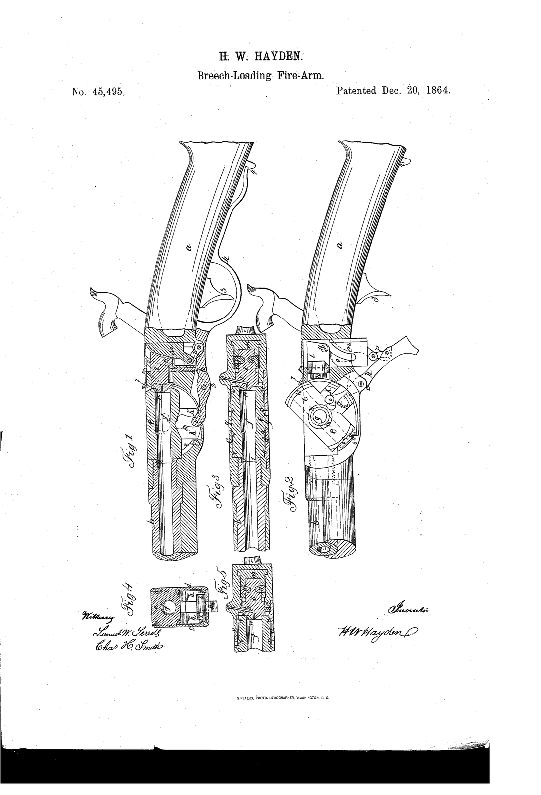 Improvement in breech-loading fire-arms — US45495A sheet